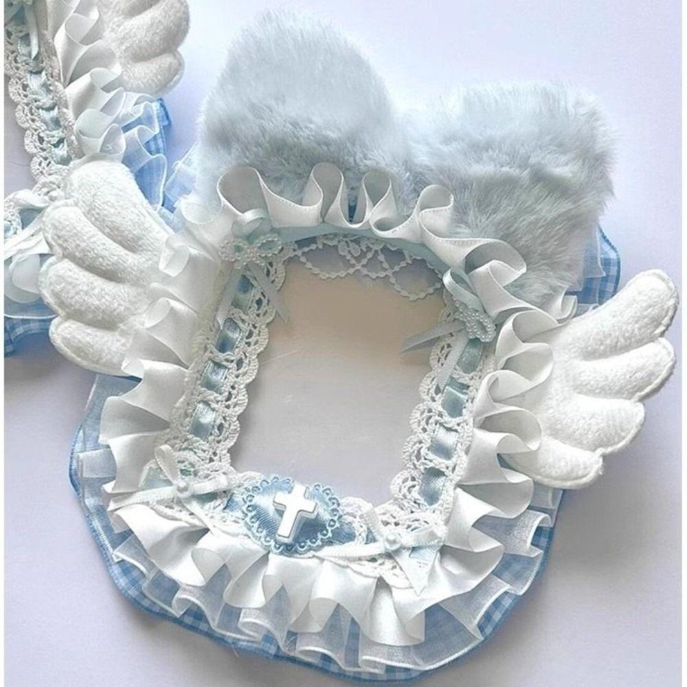 Kawaii DIY Card Holder with Ribbon Kpop Lace Photocard Case Handmade Lolita Photo Protector Case Card Storage