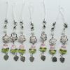 Lovely Phone Charm Colorful Beaded Keychain Acrylic Alloy Keyring Bag Accessory