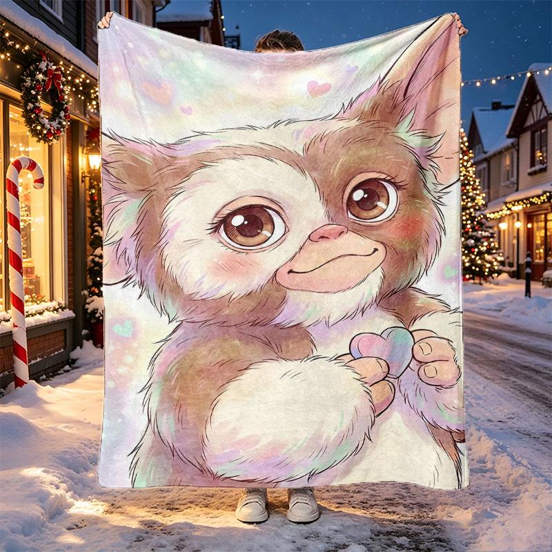 Gizmo (Gremlins) Pattern Blanket for Home Decoration, Bed, Sofa, Car Travel, Camping, Suitable for All Seasons, Birthday Christmas Gift