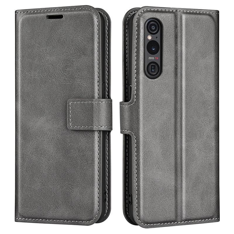 For Sony Xperia 1 VI Case Calf Texture Wallet PU Leather Flip Folio Phone Cover