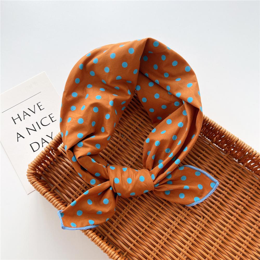 Cotton And Linen Small Square Scarf Silk Scarf Women'S Spring And Autumn New Style Artistic And Versatile Fashionable Temperament Headband Scarf