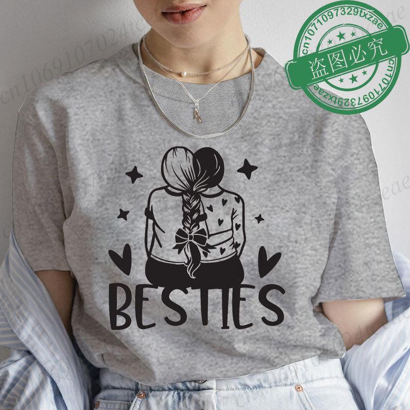 Fashion Female Trend Tshirts Casual Short Sleeve Women T Clothes Best Friends Tshirt  Graphic Tee Ladies Clothing Tshirts Tops S