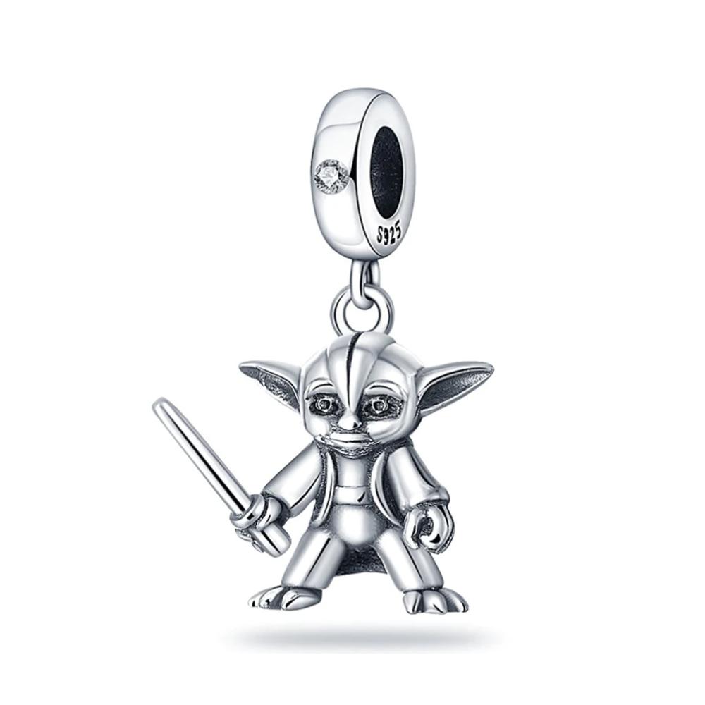 New 925 Silver Alien Warrior Spaceship Shield Charm Pendant Suitable For Bracelet Diy Exquisite Jewelry