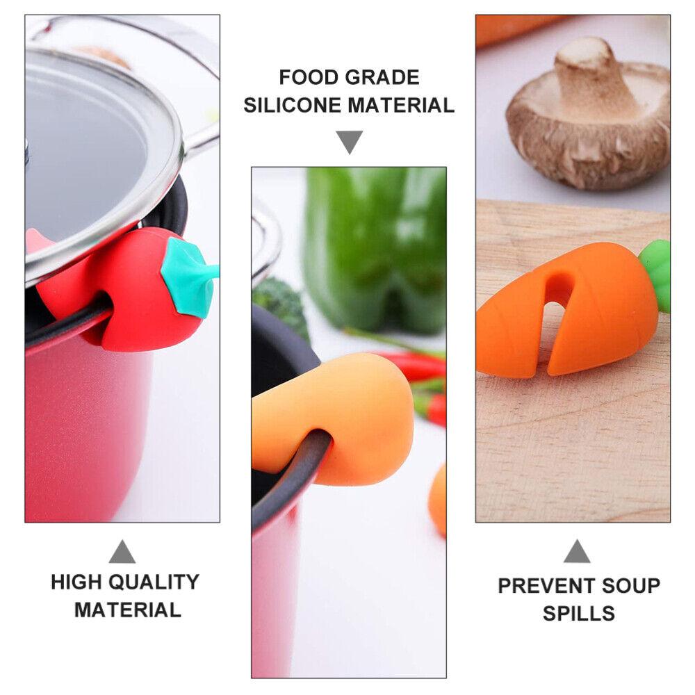 Silicone Pot Lid Holder Anti-spill Rack Heat-resistant Anti-Overflow Stoppers Pot Cover Lifter Holder Durable Kitchen Gadgets