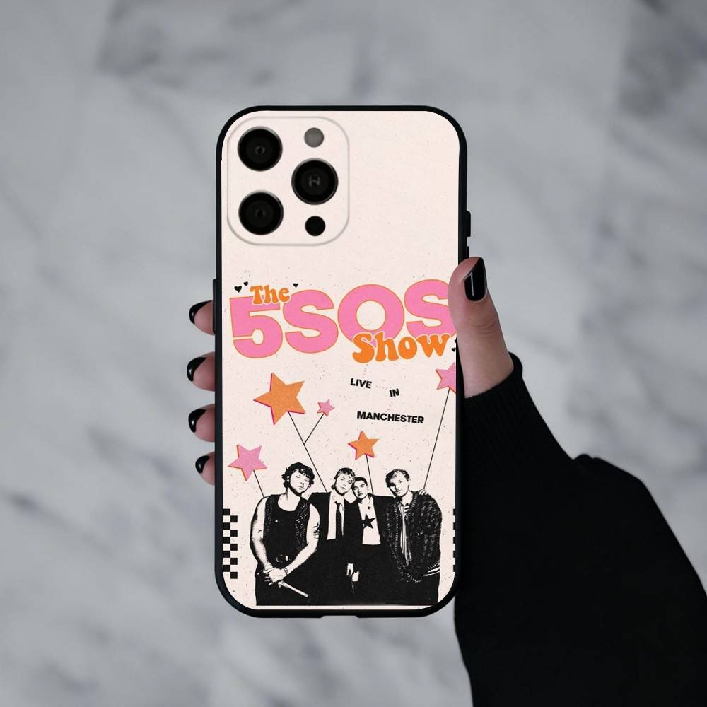 P-Popular Rock B-Band 5-5SOS Phone Case For iPhone 17pro, 16,15,14,13,12,11 X XR Plus,Others Soft Black Cover
