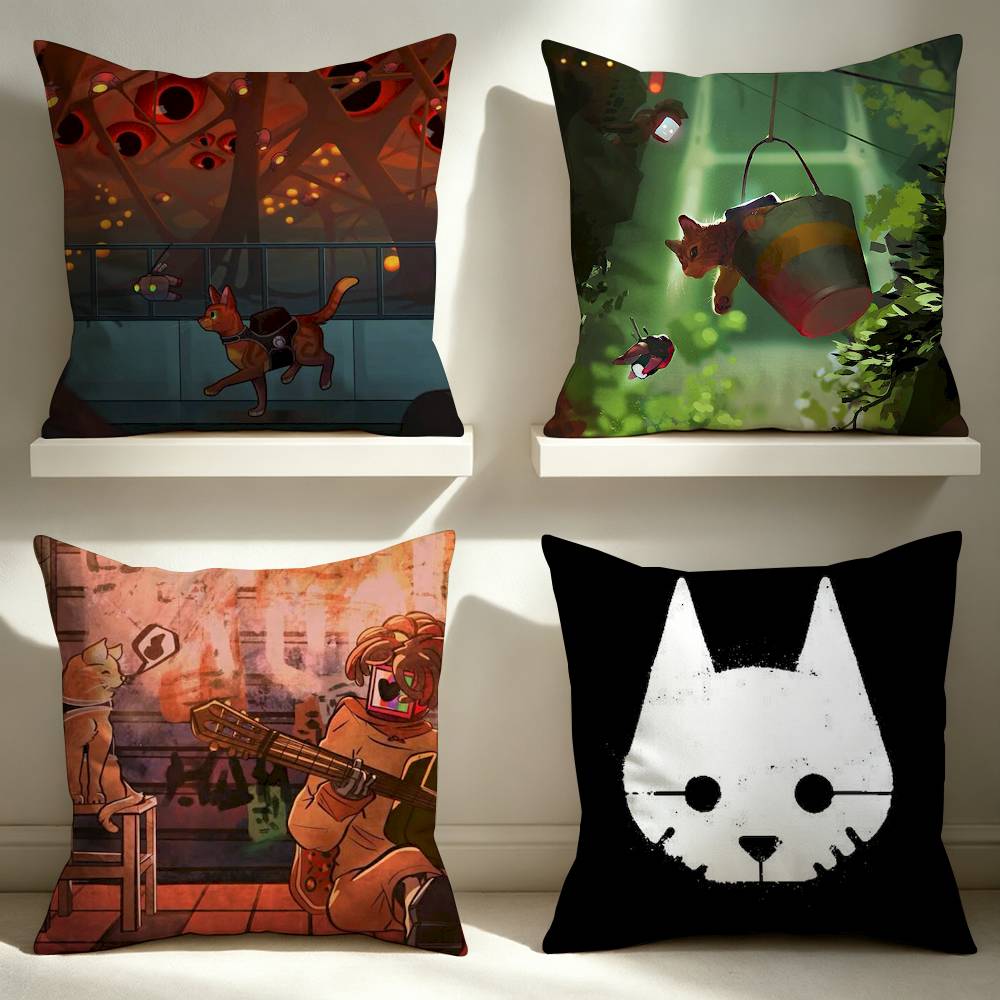 Stray C-Cat Game Square Pillow Case Multi Sizes For Car Home Bedroom Decor Custom Valentine Gifts