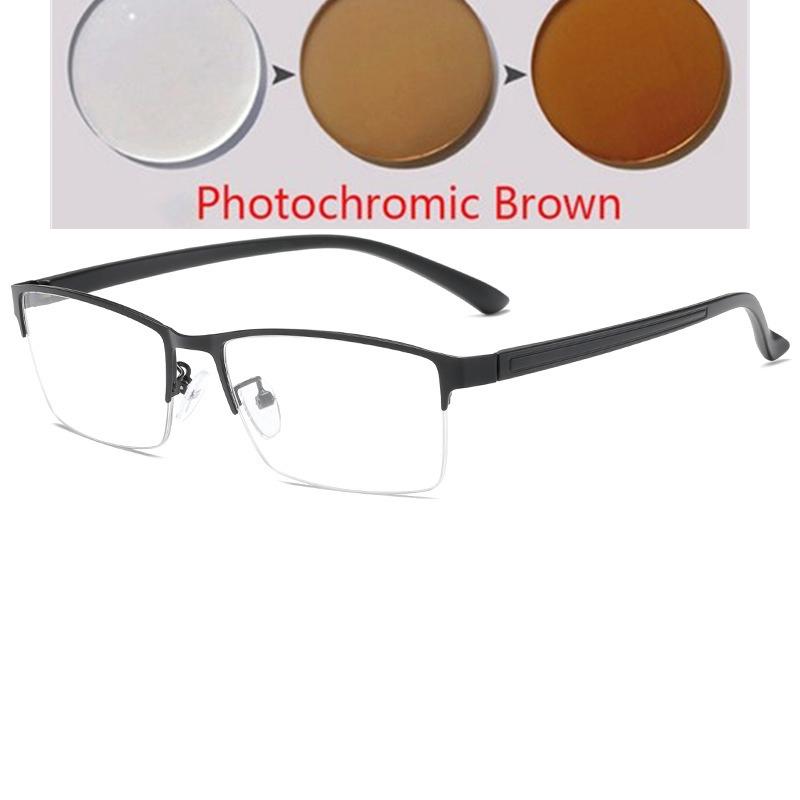Semi-Rimless Steampunk Shortsighted Prescription Glasses Women Men Anti Blue Rays Computer Myopia Spectacles 0 -0.5 -0.75 To -6