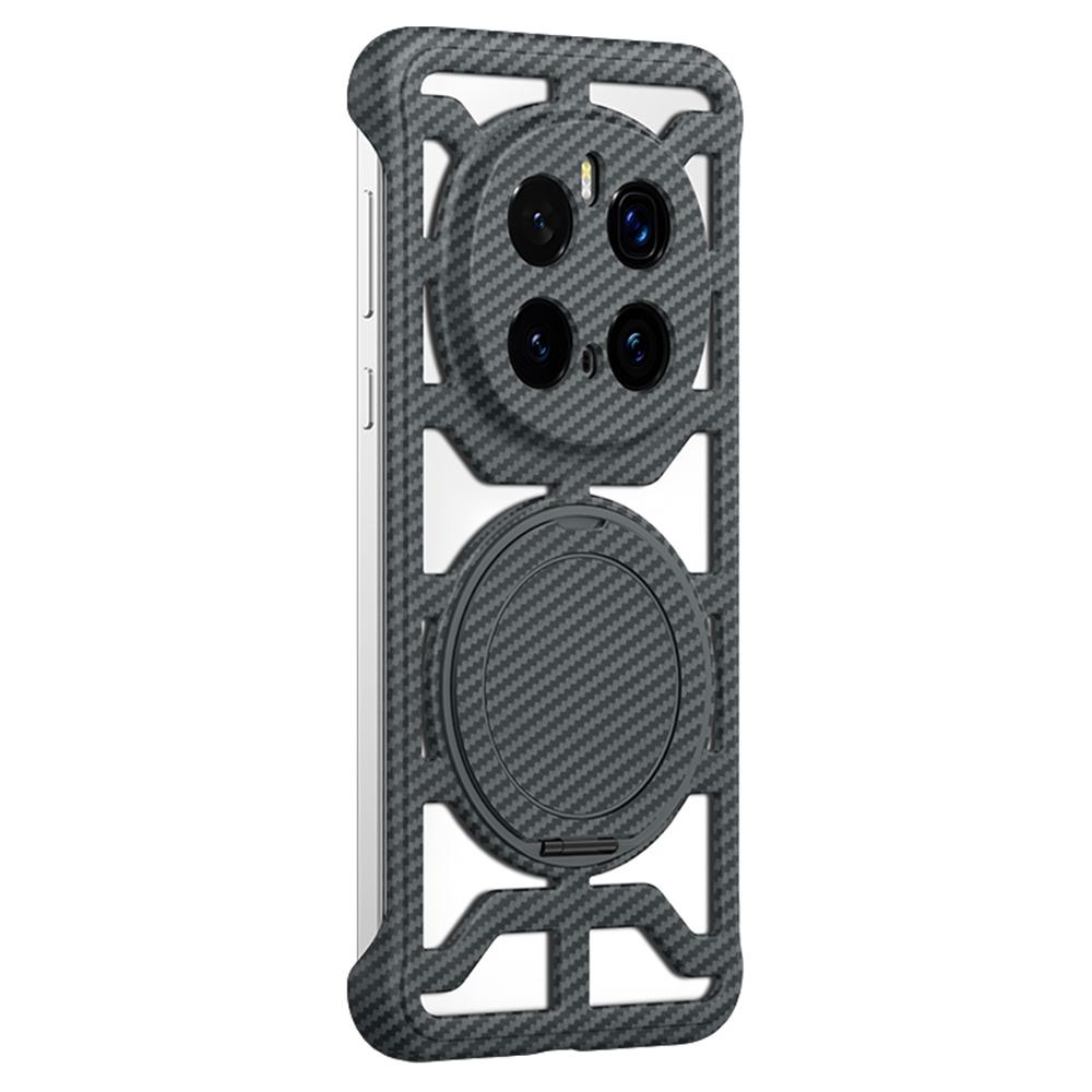 For Honor Magic7 Pro 5G Case with Kickstand Heat Dissipation Hard PC Phone Back Cover Carbon Fiber Texture
