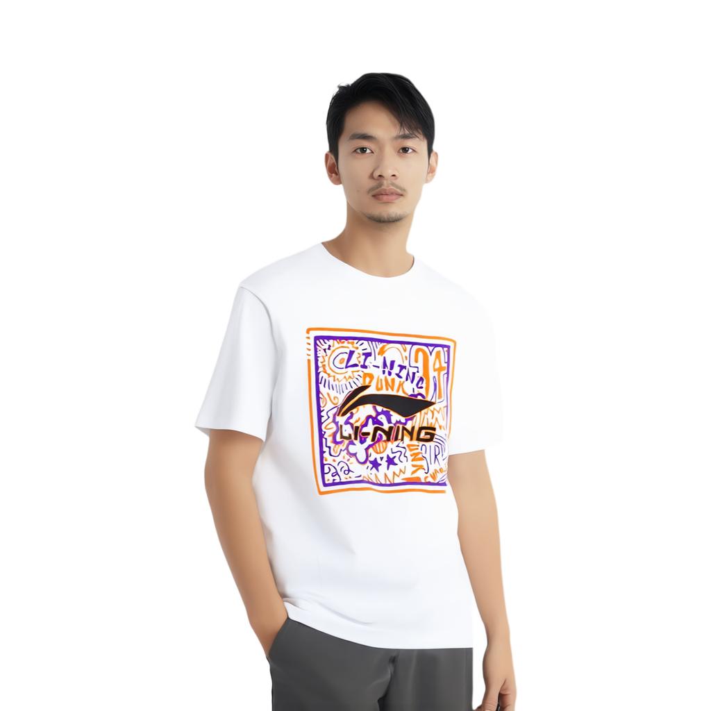 Li Ning Sports Basketball Collection T Shirt Men's White AHSSC97-1