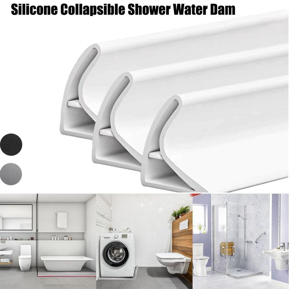Self Adhesive Collapsible Shower Water Dam 2M Shower Water Barrier  Laundry Room