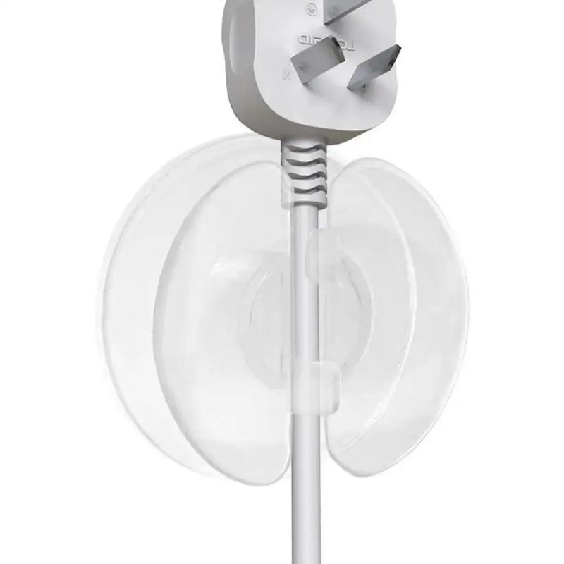 1pcs Wear Resistant Cord Organizer Self Adhesive Hook Round Storage Case Wire Management Transparent Wire Fixing Clip Desk