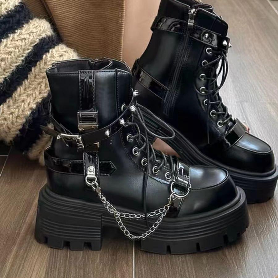 

Elegant Chunky Heel High-Top Fashion Fairy Boots 2025 - Comfortable, Breathable, Street Style. Size 37