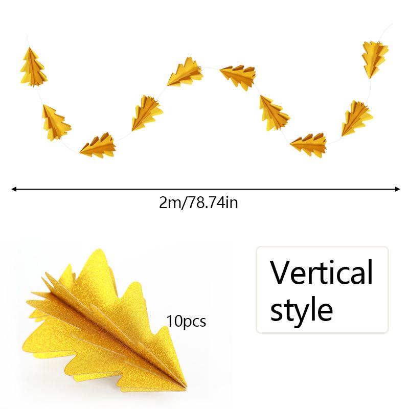 Coroană de flori în formă de copac verde Ghirlandă de hârtie de Crăciun Snur de hârtie suspendat Pandantiv brad de Crăciun
