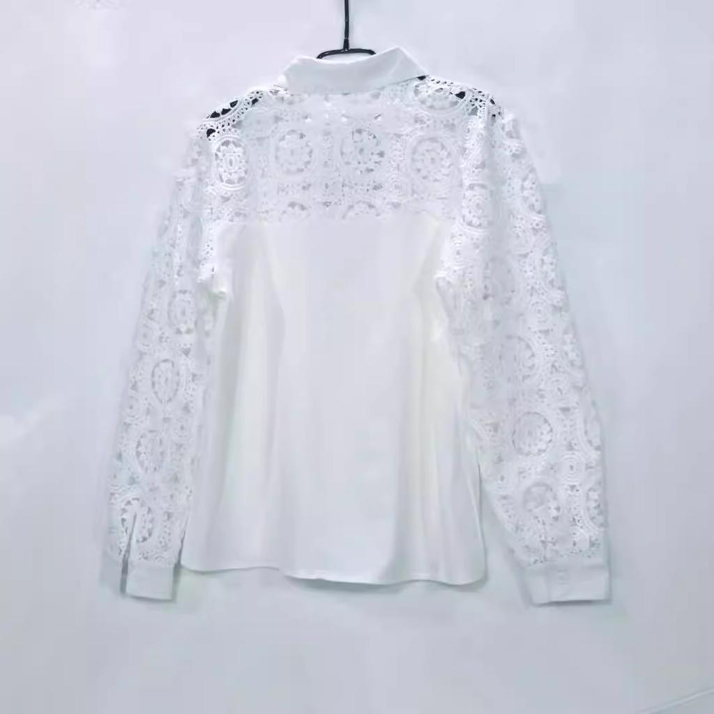 GMXIA Spring Summer Hollow V-neck Design for A Niche Chic Women's Shirt