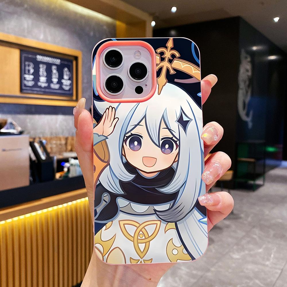 

Game GI Paimon Jelly Double layer Pink Mobile Phone Case for iPhone 17 16 15 14 13 12 11 Air Pro Max Plus Protective iPhone 13 Pro Max
