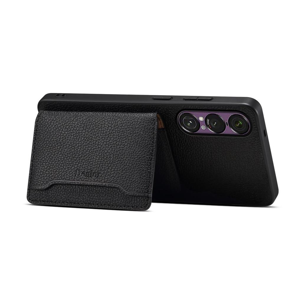 Sony Xperia 1 VII Magnetic 2-in-1 Lychee Pattern Leather Case with Card Slots.