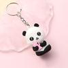 New Cute Cartoon Couple Panda Pendant Car Bag Key Chains for Women Jewelry Gift Bag Charm