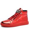 Luxury Blue High Top Sneakers Men Skateboard Shoes Big Size 47 Patent Leather Man Sneakers Platform Non-Slip Men's Casual Shoes