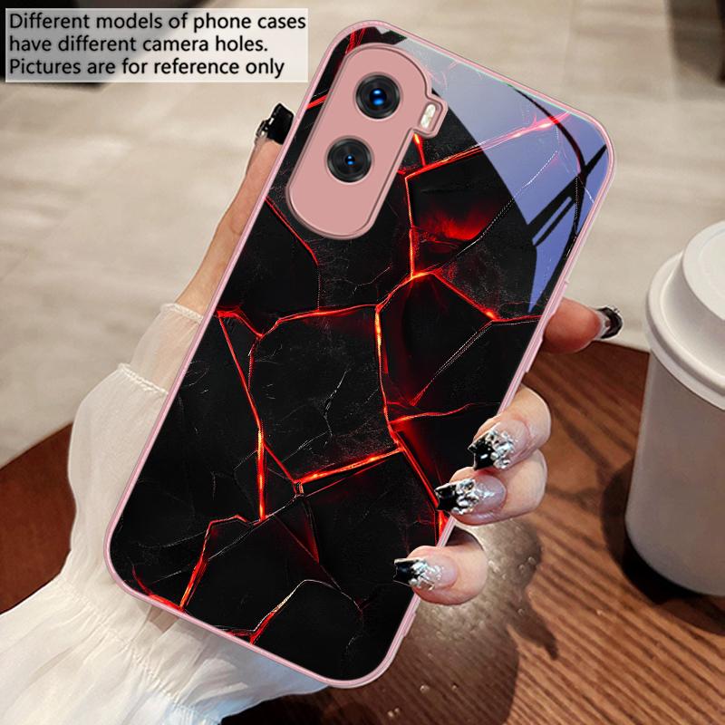 Red lava texture pattern For Honor 30 50 50SE 70 Pro 90 200 200Pro Magic 4 5 7 Lite X9c Smart X50i Plus X9 X30 Glass Phone Case