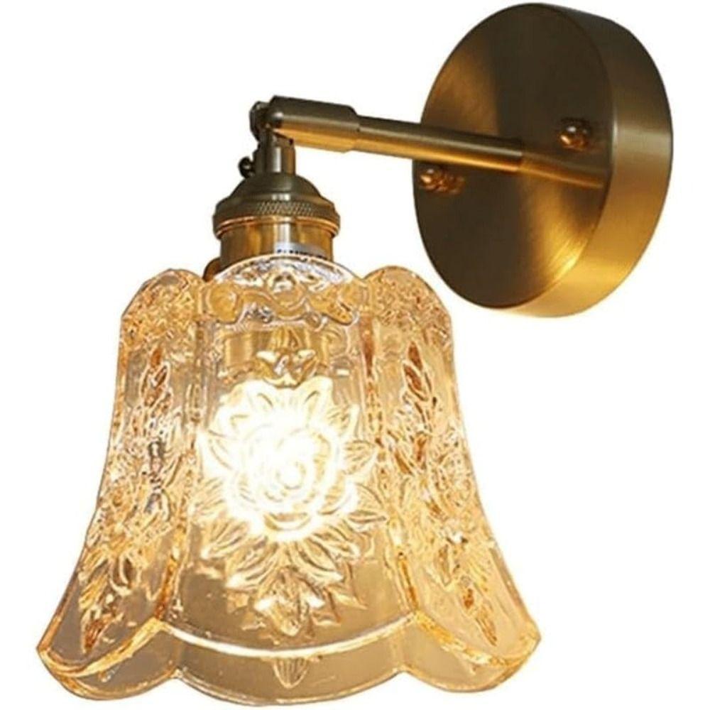 Green Glass Nordic Wall Lamp Wrought Iron Bedside Wall Lamp LED Wall Light  Dressing Table