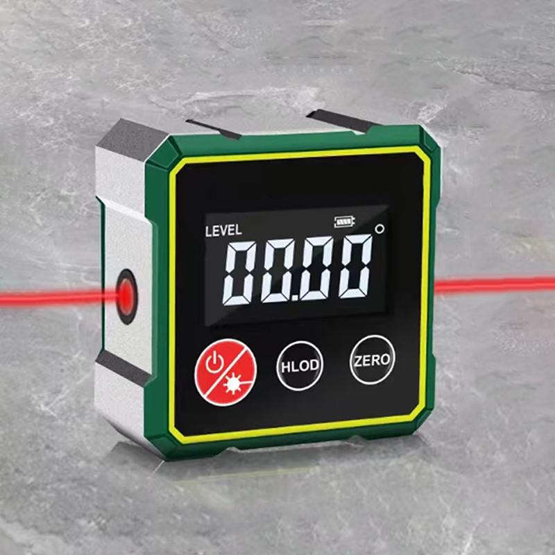 360° Magnetyczny Cyfrowy Miernik Kąta Z Elektronicznym Laserowym Miernikiem Poziomu Liniał Ładowanie Type-C LCD Elektroniczny Kątomierz Narzędzie Pomiarowe