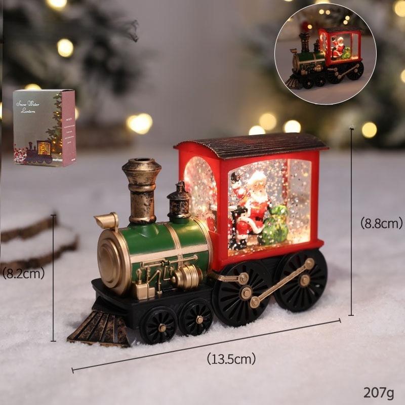 HOMZY Christmas Eve Music Box Gift Charming Water-filled Christmas Train Ornaments with Led Lights Christmas Decorations CrystalBall