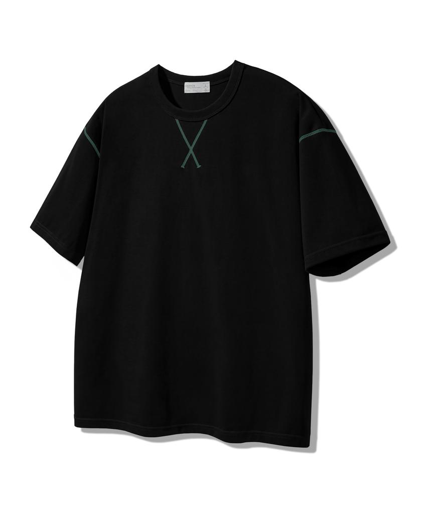 BAKKEN [Men] Color Block Stitch Point Short Sleeve T-Shirt Bk4216 (4 Colors)