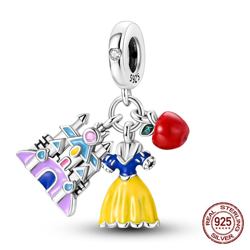 New 100% 925 Silver Pumpkin Car Princess & Cactus Pendant Fit 925 Bracelet Jewelry Making Women Gift