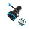 Forever Car Charger 2x USB 3A Black with 0.2m USB-C Cable