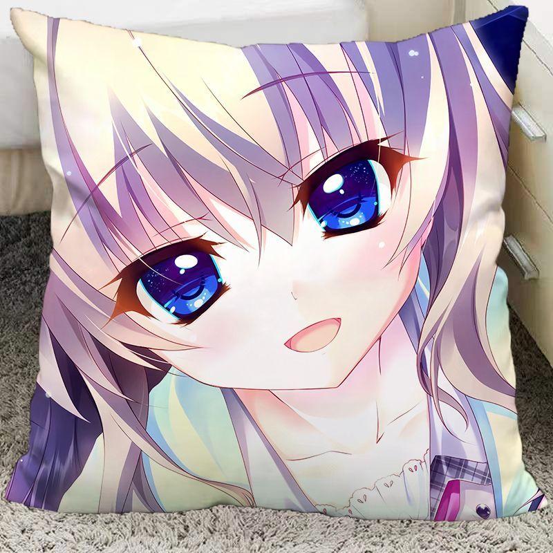 Девять раз, девять дней, девять слоев цвета - аксессуары для фан-арта игры гальгейм, чехол на диванную подушку с милым мультяшным дизай 18x18Inch