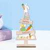 Mini Easter Bunny Decor Wooden Egg Tabletop Ornaments Spring Centerpiece Display Shelf Decorations Holiday Home Scene Crafts
