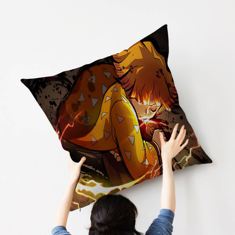 Anime Agatsuma Zenitsu pillow cover sofa cushion cover home room decoration children gift