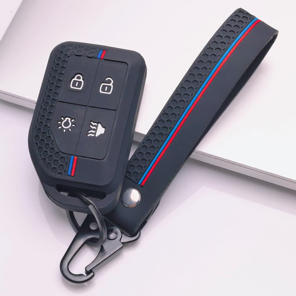 Soft Silicone Car Key Ring Strap for Volvo New FM FH Truck FH16 Honeycomb Texture Anti Scratch Key Ring Holder Protector Shockproof