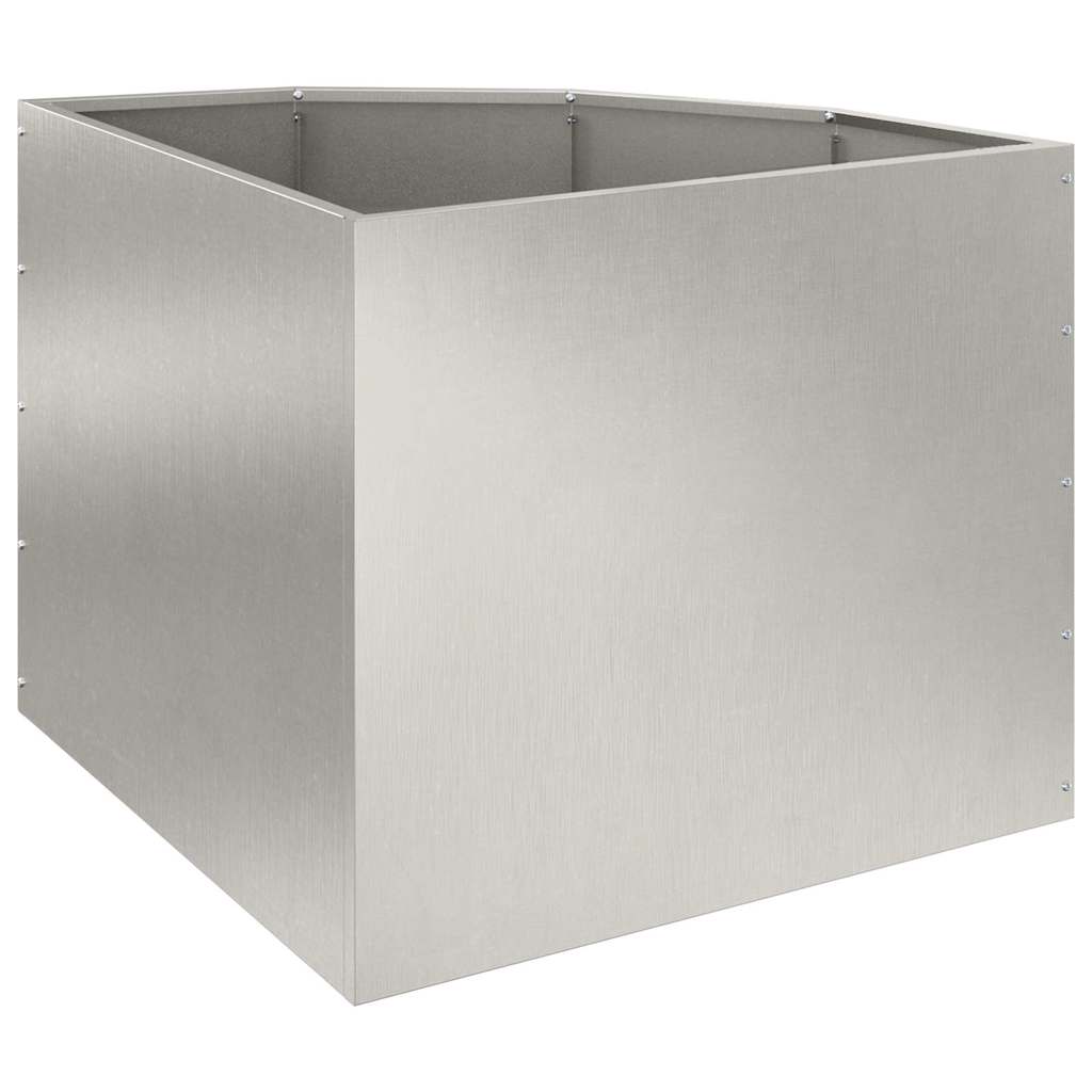 Corner Planter Silver 60 X 60 X 50 Cm Stainless Steel