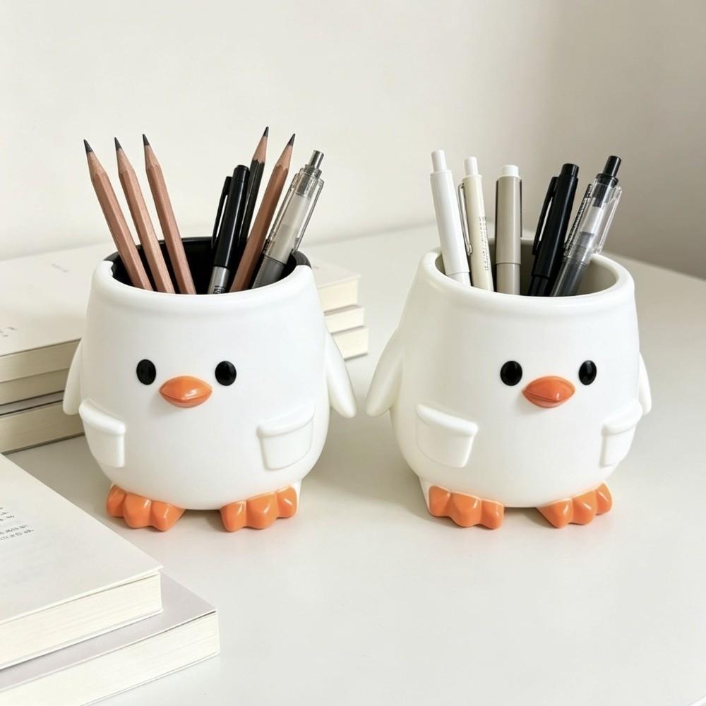 Chicken Shape Table Storage Box Flowerpot Pencil Container Cartoon Penguin Pen Holder Bathroom