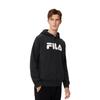 FILA Classic Loose Logo Casual Hooded Long Sleeve Fleece American Vintage Sweatshirt Unisex sweatshirt Black F51U248298F-BK