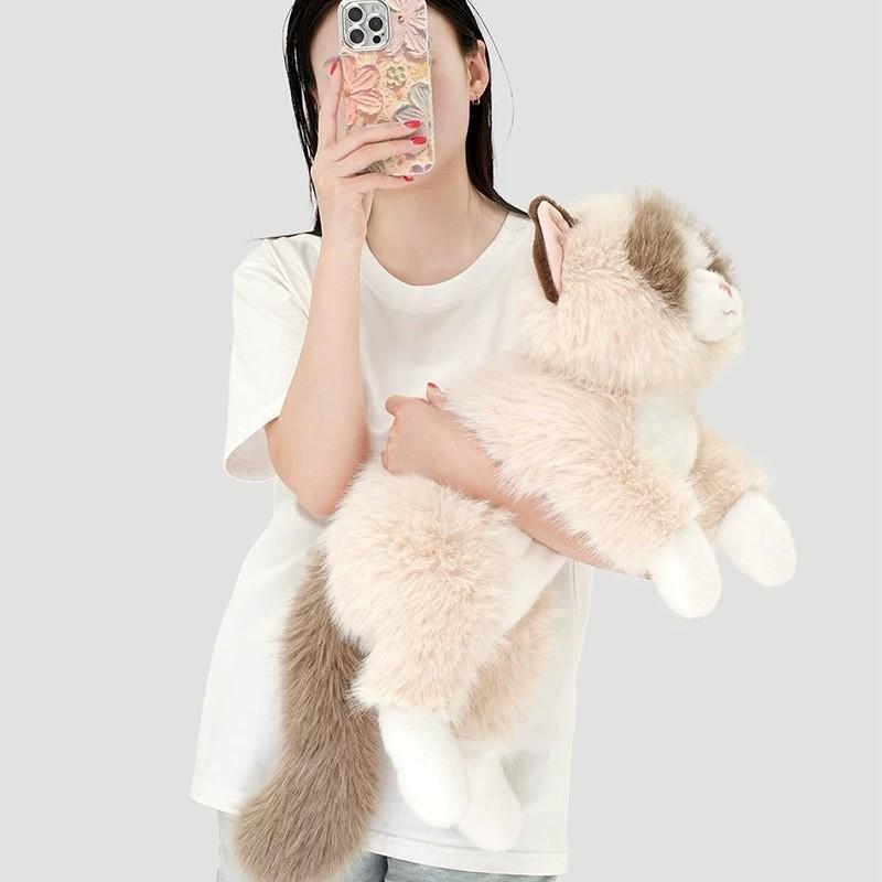 Poupée Chat en Peluche avec Remplissage en Coton PP Pour les Enfants et les Adultes Confort d'Enlacement