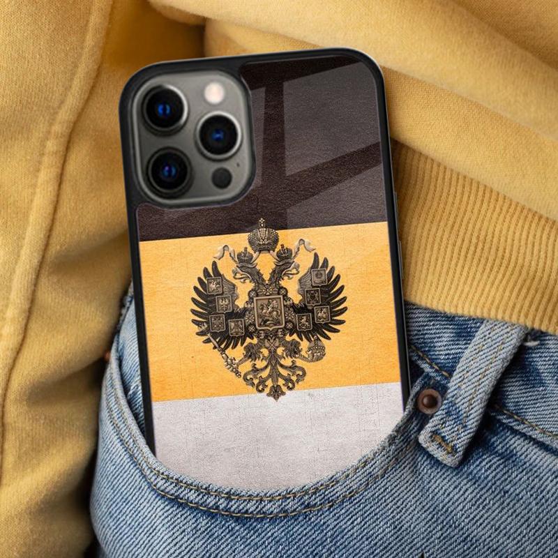 Russian Empire Coat of Arms Soft Phone Case for iPhone 17 Air 16e Pro max 15 Pro 13 14 Plus 11 12 MagSafe Magnetic Coque