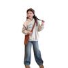 Girls' Fleece-Lined Loose Straight-Leg Jeans: 2025 Winter Casual Pants for Big Kids