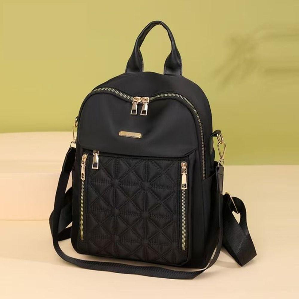 Multi-functional Solid Color Shoulder Bag Oxford Cloth Retro Backpack Simple Luxury Backpack  Lady