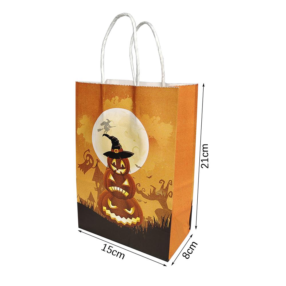 6 יחידות שקיות ממתקים נייר ליל כל הקדושים שקיות מתנה רפאים דלעת לילדים חבילת טריק או פינוק אספקת קישוט מסיבת ליל כל הקדושים