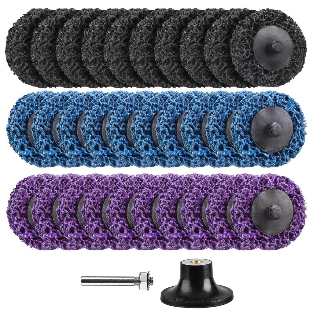 31 Stück 2 Zoll Schnellwechsel Easy Strip Scheiben für Bohrmaschinen Streifenscheibe mit 1/4" Schleifscheiben Schleifwerkzeug Aufsätze für Clean