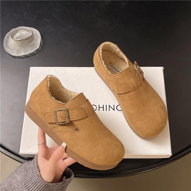 Frosted Shoes Women's 2025 New Autumn Thick-soled Retro Soft-soled Flat Shoes, One-pedal Flat-soled Small Fragrant Style