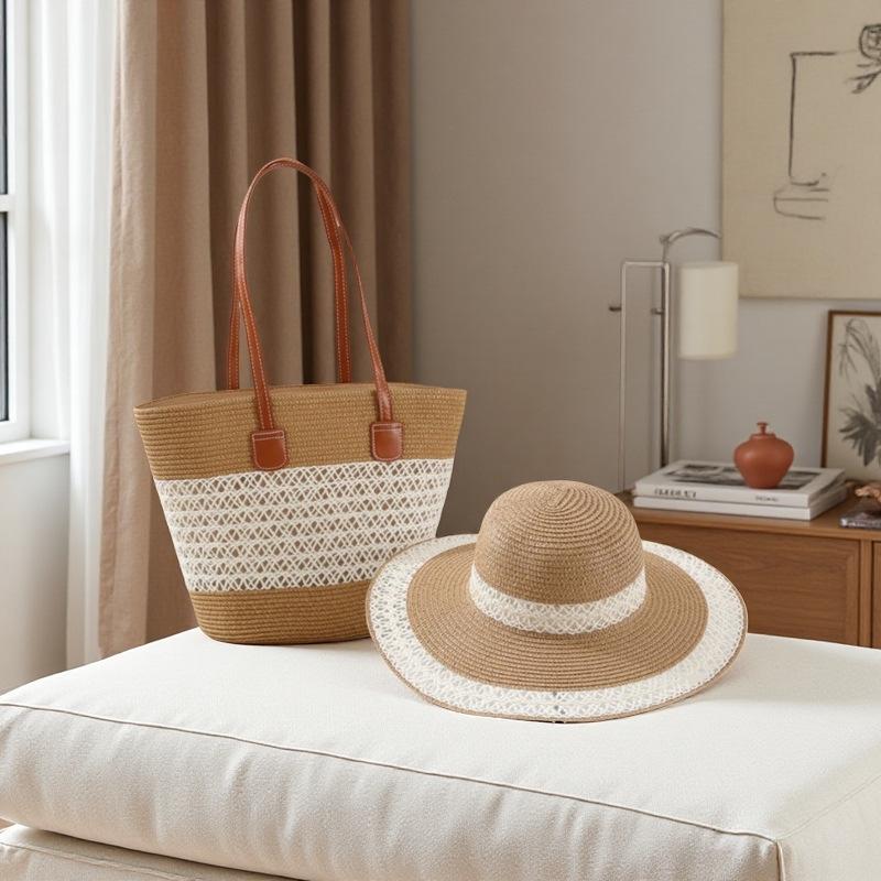 Trendy French One-Shoulder Straw Tote: Large-Capacity Woven Beach & Vacation Handbag for Women