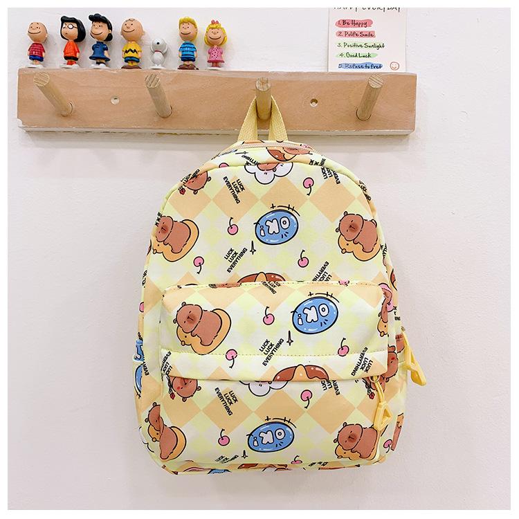 

Школьный рюкзак мультяшный милый рюкзак с принтом капибары детский школьный рюкзак для мальчиков и девочек повседневный рюкзак тренд Small жёлтый