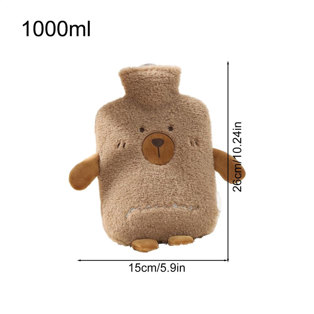 Hot Bottle 1L Leak Proof Soft Cartoon Pack Hot Water Bottle With Soft Cover For Legs Hands Shoulders Neck Back Travel School