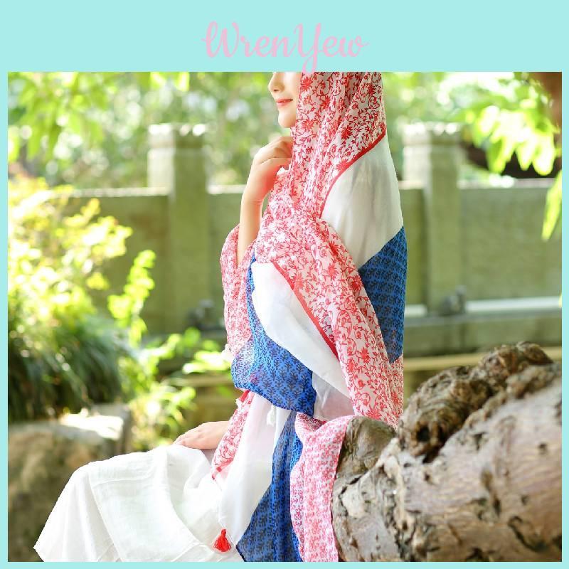 Bohemian Print Shawl For Women Versatile Summer Scarf For Sun Protection And Travel