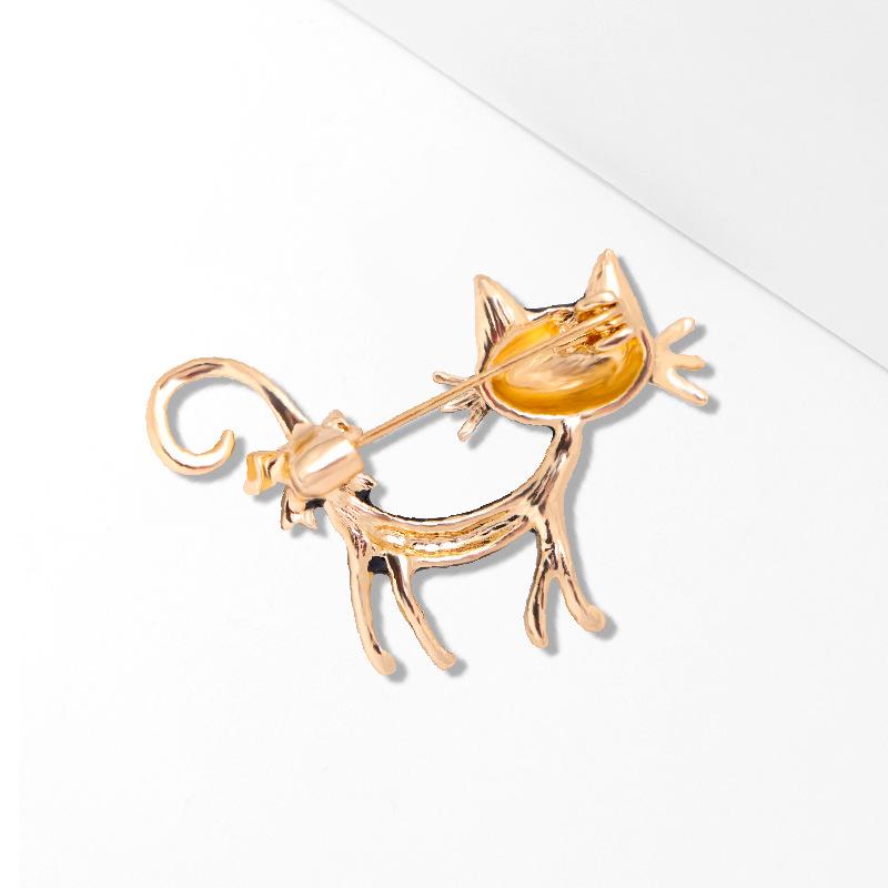 3 Kolory Kreatywne Modne Urocze Koty Kryształowe Broszki Szpilki Dla Kobiet Dziewczyn Emaliowane Odznaki Zwierzęce Słodkie Ubrania Płaszcz Biżuteria Szpilka