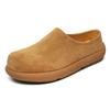 2025 Men's Lazy Mule Slippers Suede Leather Backless Loafers Open-Toe Comfortable Indoor/Outdoor Non-Slip Semi-Drag Casual Shoes