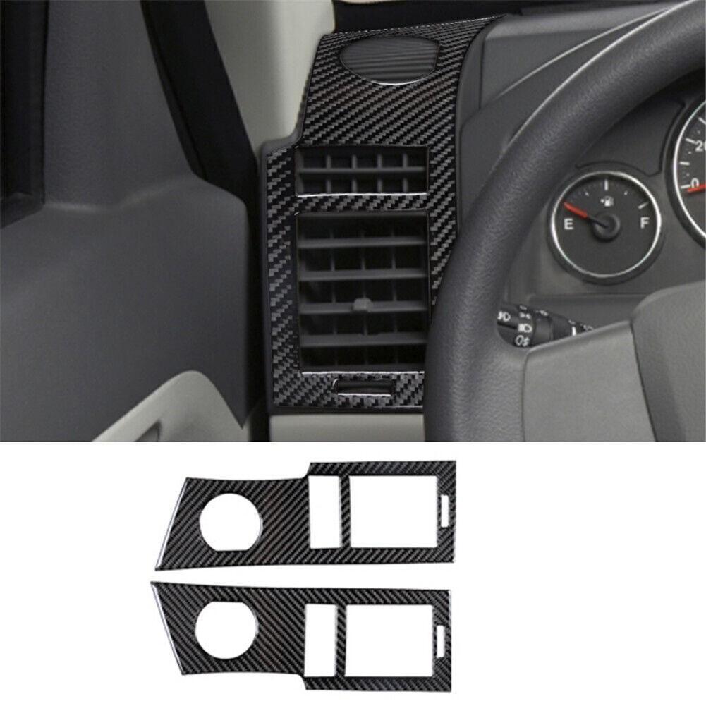 2Pcs Carbon Fiber Dashboard Side Air Vents Cover Trim For Jeep Liberty 2008-2012